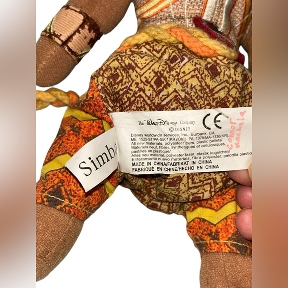 The Lion King Simba Plush Broadway Musical Show Stuffed Doll Tribal Chothing 8" - Picture 4 of 6